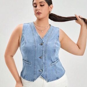 Women's Blue Denim Vest